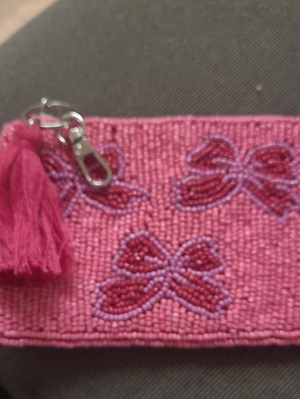 Rachel Zoe Pink Beaded Wallet with Tassel